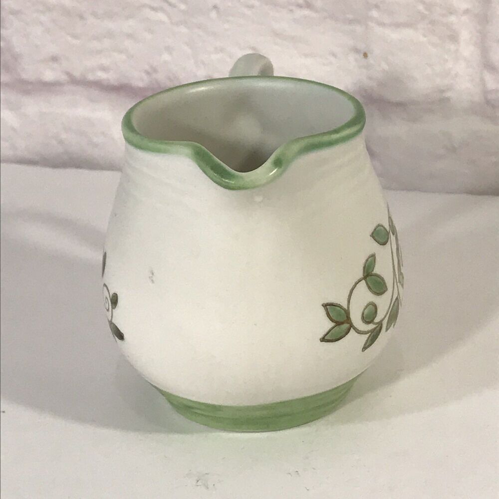 Vintage Metlox Mission Verde Poppytrail 3 1/2" Creamer Green Floral Vines 1960's - Picture 5 of 6